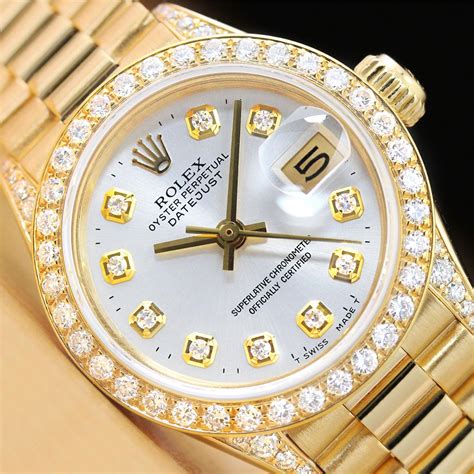 rolex datejust women diamond|ladies rolex with diamond bezel.